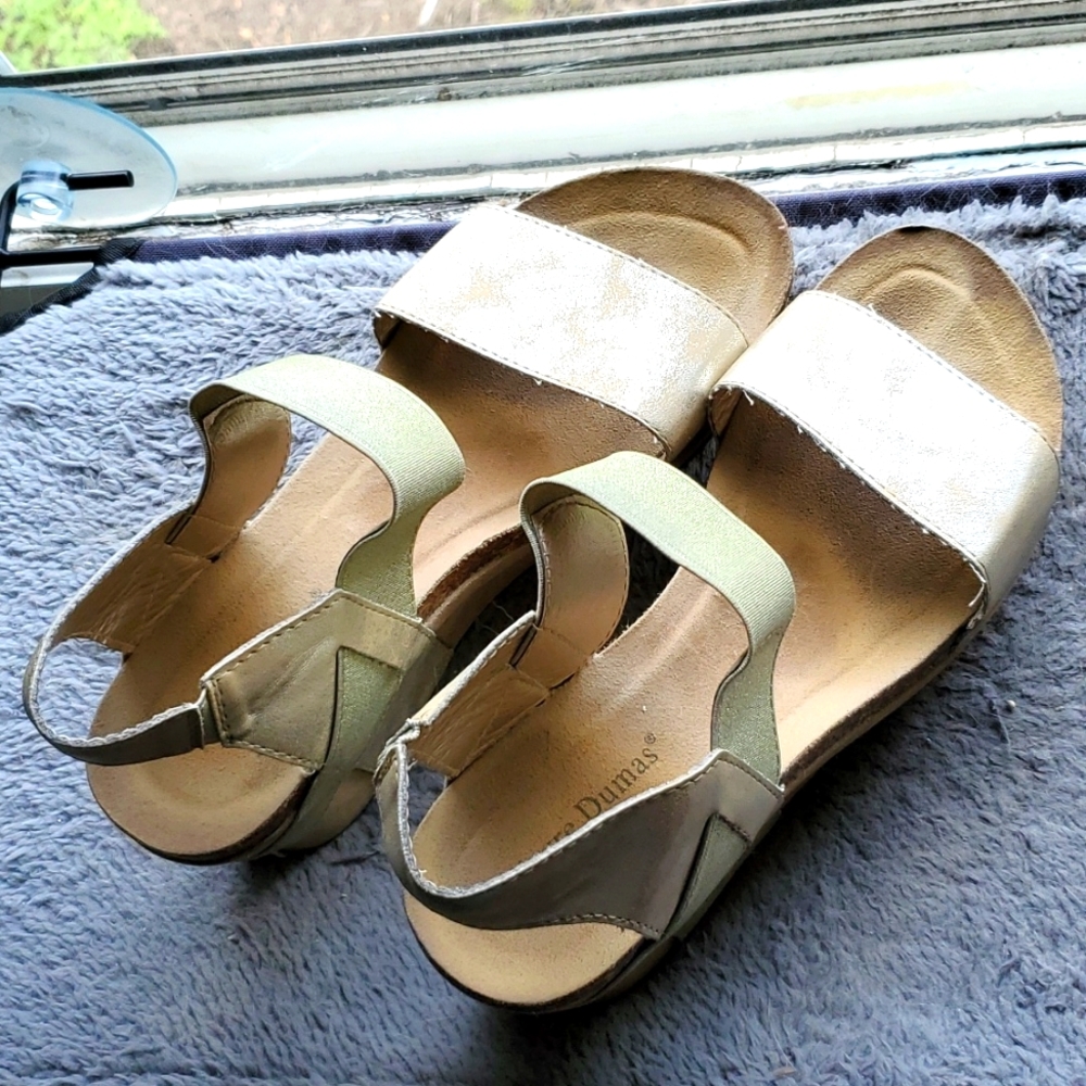 Golden platform sandals